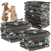 Retainbre 12-pack dog blanket dark gray folded for quick snuggle sessions and easy storage.