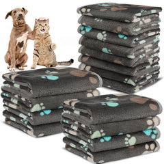 Retainbre 12-pack dog blanket dark gray folded for quick snuggle sessions and easy storage.