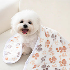 Retainbre gray paw print blanket close-up highlights cozy comfort for pets