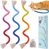 Retro Shaw cat chew rope closeup with mint for fresh breath