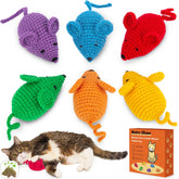 Retro Shaw catnip crochet mouse front view ideal for interactive indoor play