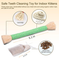Retro Shaw catnip ropes and teeth-safe toys designed for indoor cats.