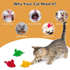 Retro Shaw catnip toy crochet mice with silvervine fill enhances scent-driven engagement