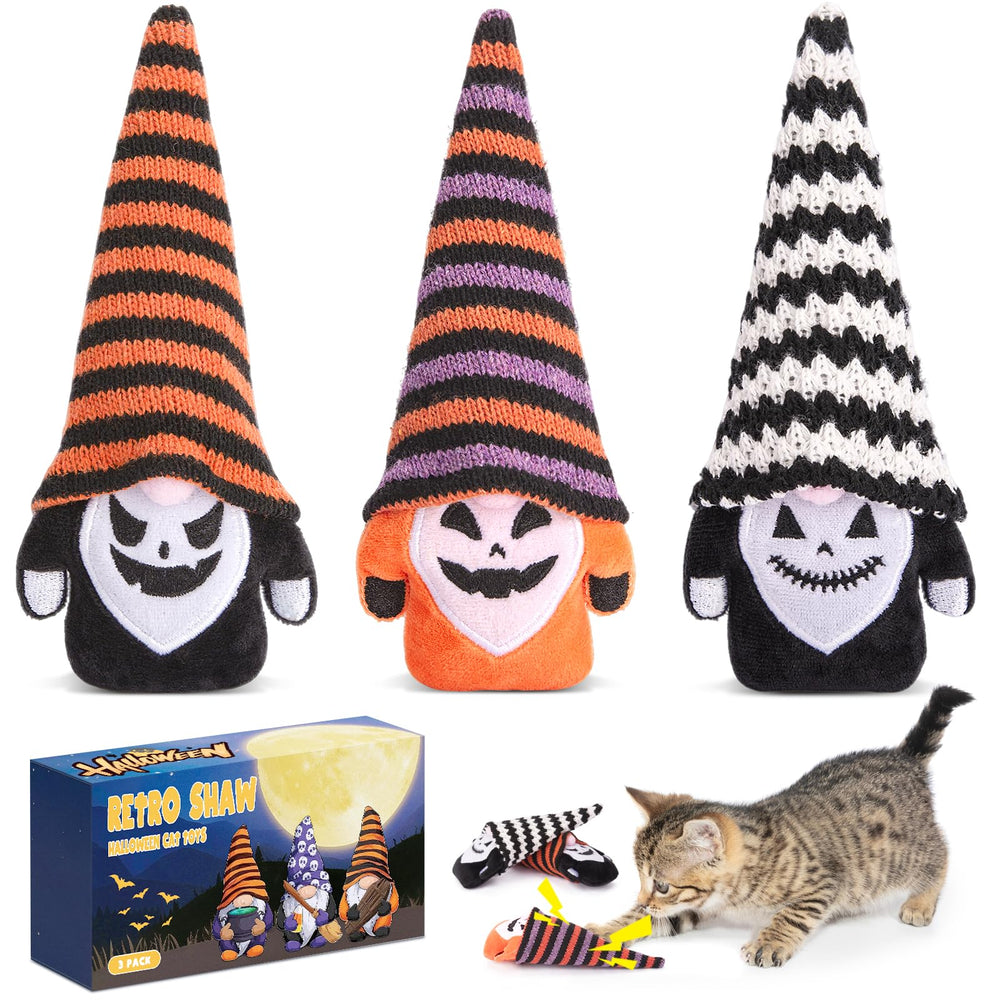 Retro Shaw catnip toy gnome crinkle play 1 helps excite cats with motion-activated fun