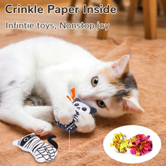Retro Shaw pleated crinkle sound toys create engaging noises while your cat paws and bites