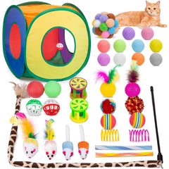 Retro Shaw rainbow cat tunnel for indoor play and exploration