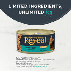 Reveal cat food in gravy texture conveying hydration and flavor
