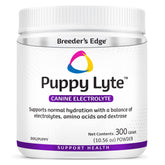 Revival Animal Health Breeder Edge Puppy Lyte bottle pour demonstrates hydration support after activity