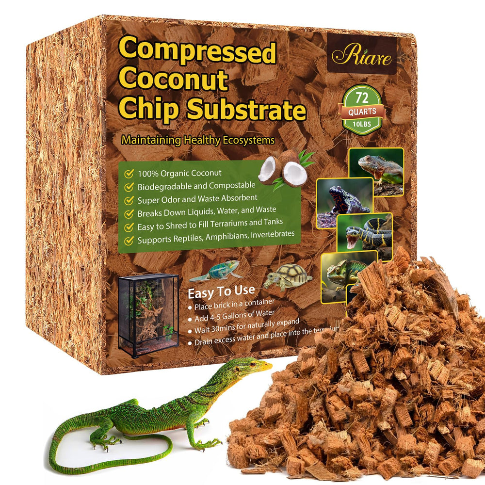 Riare compressed brick expands to 72 quarts of terrarium bedding