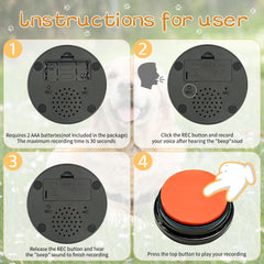 RIBOSY dog speech training buzzer buttons in bright colors for quick prompts