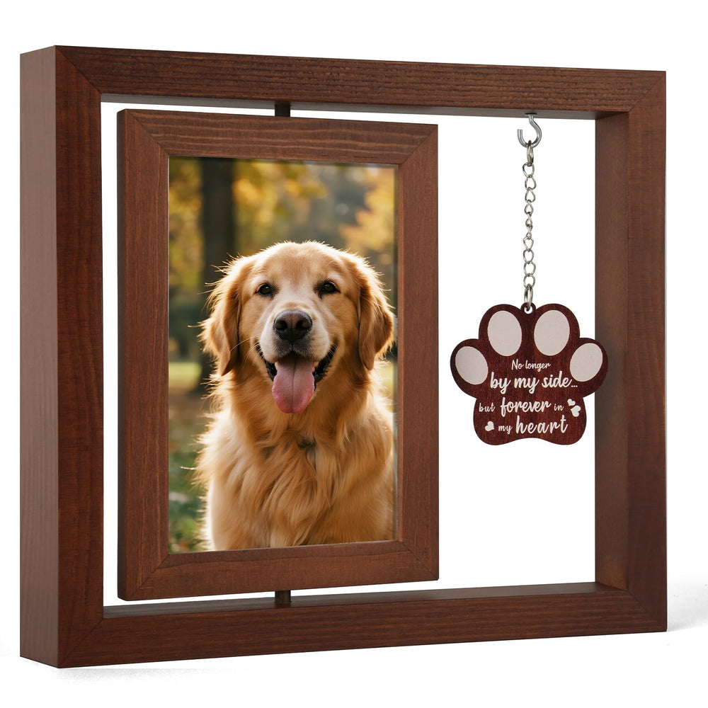 Ricalin pet memorial frame paw-front displays two 4x6 photos for lasting memories.