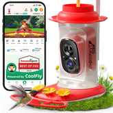 RichBird Smart Hummingbird Feeder camera in garden captures vibrant backyard activity