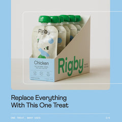 Rigby four-organic-ingredients texture hinting at clean nutrition.