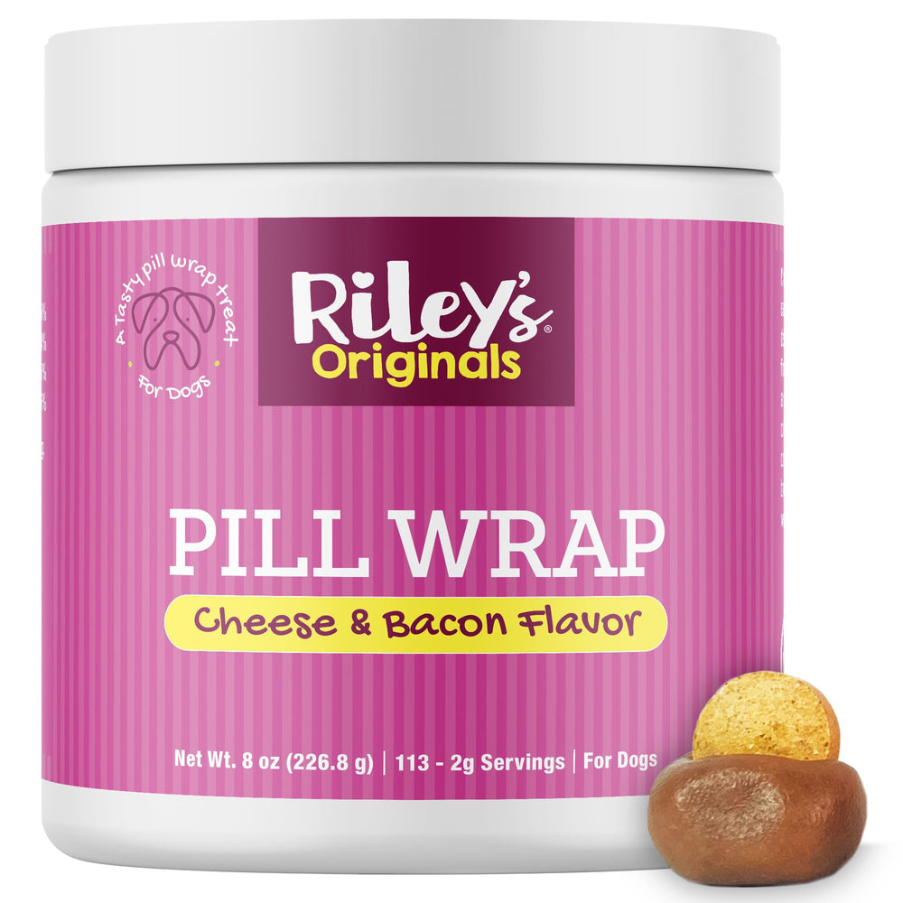 Riley's Pill Wrap cheese-bacon paste in a jar for easy pill disguising