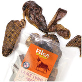Rileys premium dehydrated lamb-lung dog treats pack shot—great for training rewards.