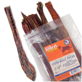 Riley's Steer Bully Sticks 12in packaging shows convenient bulk treat option for large dogs.