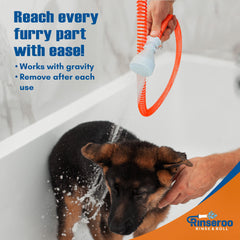 Rinseroo converts a standard shower into a pet bath station