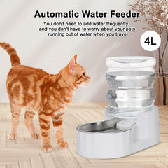 RIZZARI 4L large capacity dispenser keeps pets hydrated throughout the day.