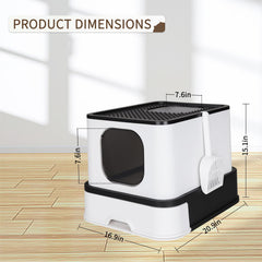RIZZARI stainless steel cat box side view demonstrates easy cleaning with a removable tray.