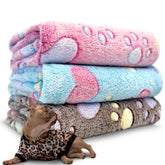 RJODZI dog blanket paw print soft texture for cozy warmth