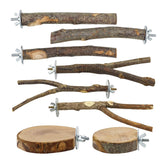 Rliguanrui 8-piece perch set provides varied perches for active birds.