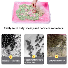 RMNHPTK rabbit cage liner in tray helps anti-leak cleanliness.