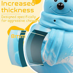 Rmolitty snowman toy blue, 30% thicker rubber for aggressive chewers.