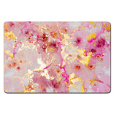 Rnivvi dog food mat in pink gold design protects floors while adding style