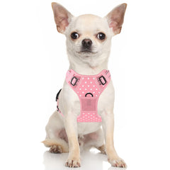 Rnivvi No Pull Harness pink hearts back clip for relaxed walking