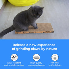 Roadtofree catnip-infused scratcher close-up promotes safe scratching behavior.