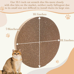 Roadtofree round cat scratcher pad side view highlighting thick 0.87 inch profile for durability.