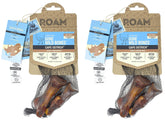 ROAM ostrich dog chew bag showing packaging long-lasting treat for small and medium dogs