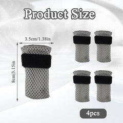 ROBOHOOK cat booties gray with adjustable strap shown preventing slipping during grooming.