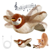 Rocfish flapping bird cat toy with chirps enhances indoor play and hunting instincts.