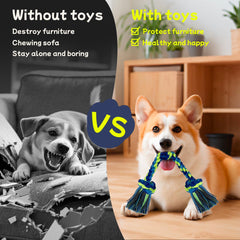 Rocfish dental-cleaning rope toy helps floss between teeth