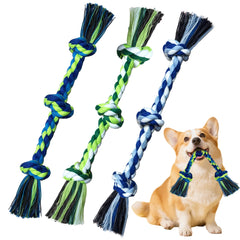 Rocfish three-pack puppy rope toy multicolor ideal for interactive tugging