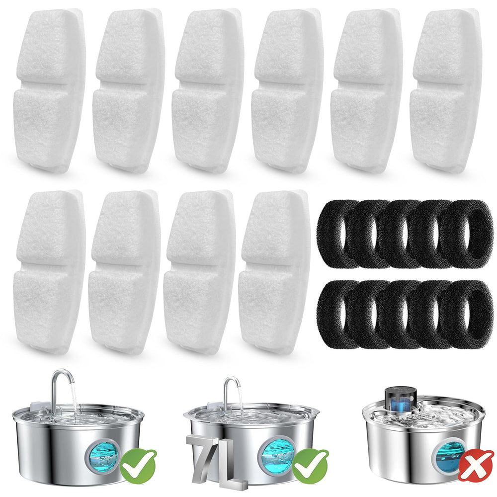 ROCK BEARD cat fountain filters pack with cotton shell for stronger filtration