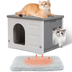 Rockever cat house outdoor escape door for quick retreat and safety.