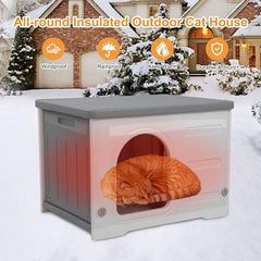 Rockever cat house warm sleeping area showcases cozy interior warmth during cold nights