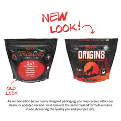 Rogue Pet Science Origins topper scoop shows turkey protein ingredient for gut-friendly nutrition