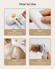 ROJECO 3-in-1 Pet Steam Brush assembled demonstrates cordless convenience.