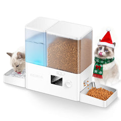 ROJECO 36Cups feeder-water-dispenser setup for convenient pet meals and hydration on the go