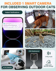 Rolimate indestructible cat shelter with escape door for safe predator escape