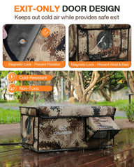 Escape-door design helps safe retreat while keeping warmth inside with Rolimate shelter.