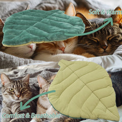 Romaneco Leaf Bed Mat 26x20 inches fits cats, kittens, and small dogs