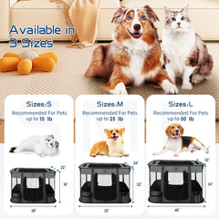 ROMANTIC BEAR dog playpen with 360-degree mesh window enhances airflow and visibility