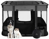ROMANTIC BEAR dog playpen assembled provides secure indoor-outdoor space for pets