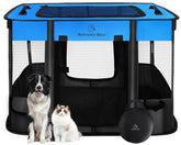 ROMANTIC BEAR dog playpen folded-compact for easy storage during travel.