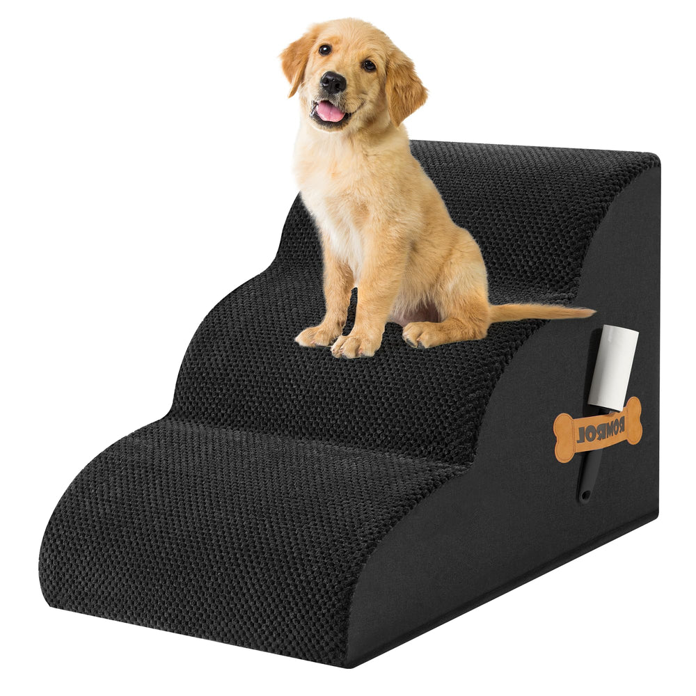 ROMROL dog stairs foam closeup showing 33D foam support for pets