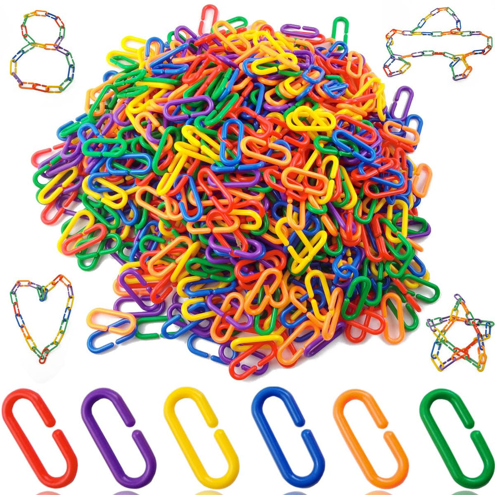 RONYOUNG rainbow c-clips links pack showcases vibrant colors for DIY cage toys.